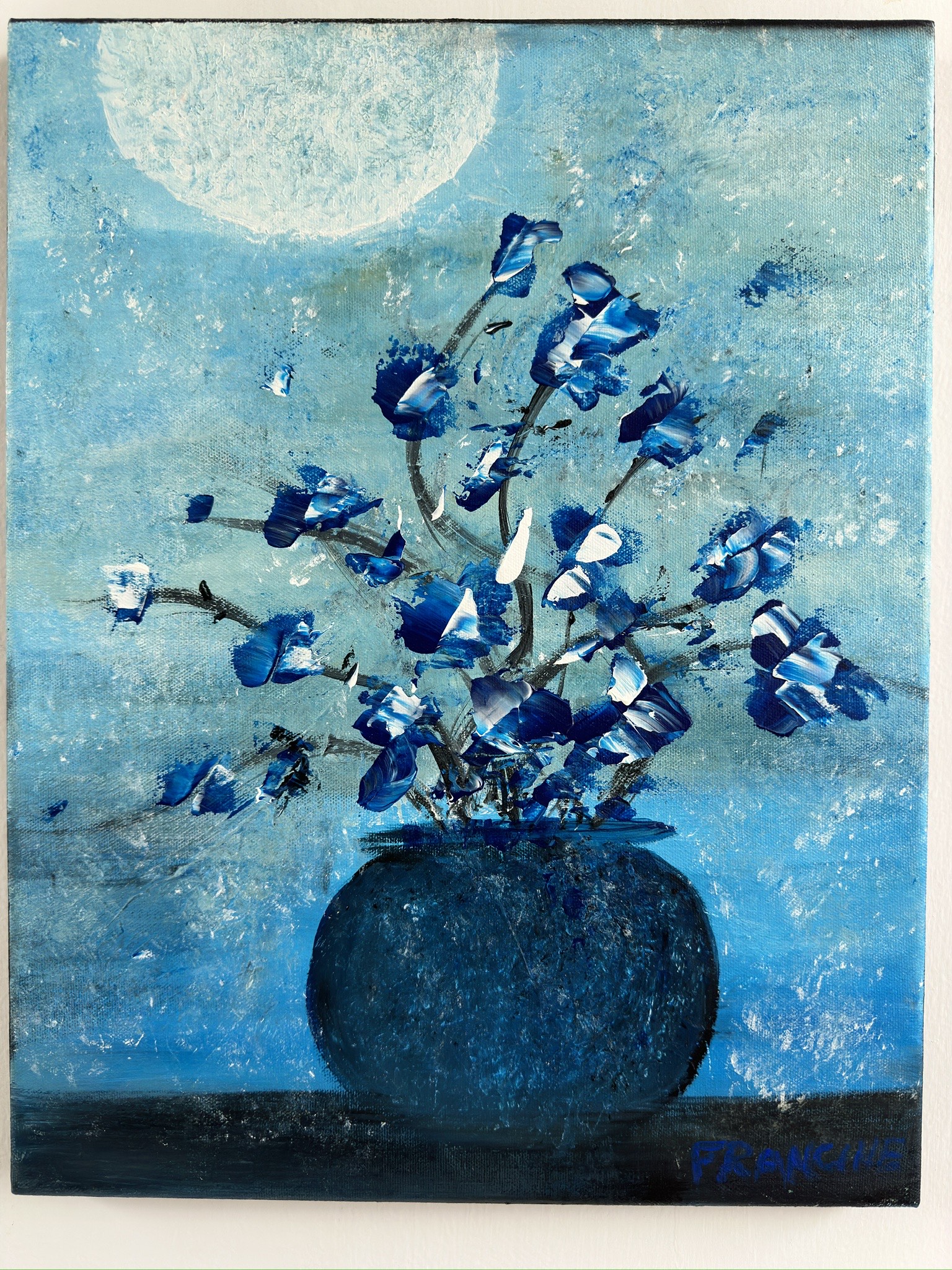 Blue Vase #2, 8 x 8 acrylic on canvas